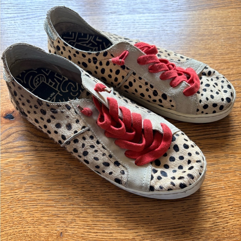Dolce Vita Leopard Print Sneakers with Red laces- women’s 8.5